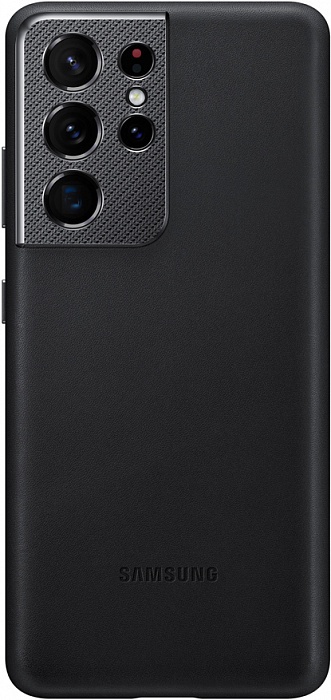 Чехол-накладка Leather Cover для Samsung S21 Ultra (черный)